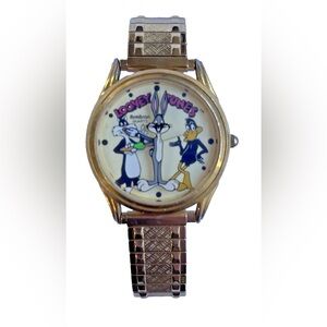 Vintage 1990 Armitron Looney Tunes Watch Bugs Bunny Daffy Duck Sylvester stretch